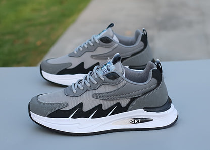 Men's breathable mesh sports shoes, lightweight flat heeled board shoes, Men's versatile casual shoes, soft soled comfortable and fashionable running travel shoes