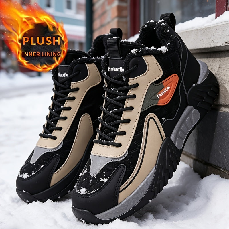 Men's Winter Chukka Boots, Fleece-Lined Outdoor Hiking Shoes