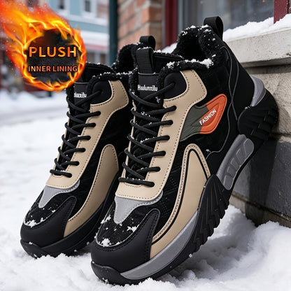 Men's Winter Chukka Boots, Fleece-Lined Outdoor Hiking Shoes