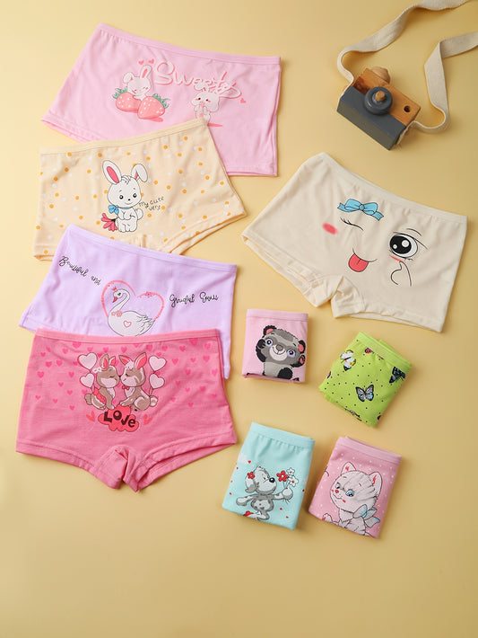 Girls' Soft Cotton Boxer Briefs 3-Pack in Mixed Colors