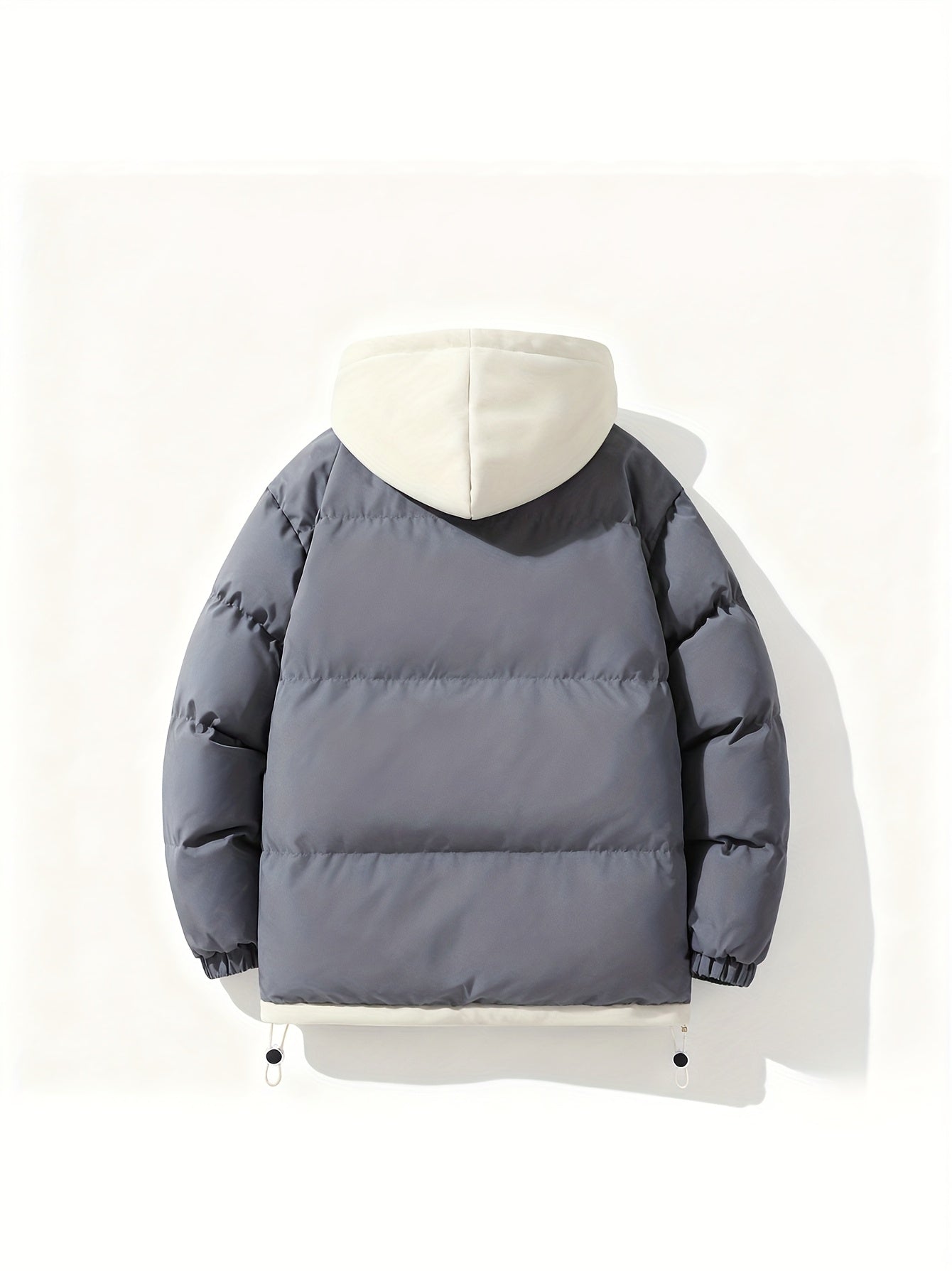 Men's Autumn and Winter Casual Fashion Faux Two-Piece Outerwear, Trendy Thickened Warm Comfortable Hooded Jacket