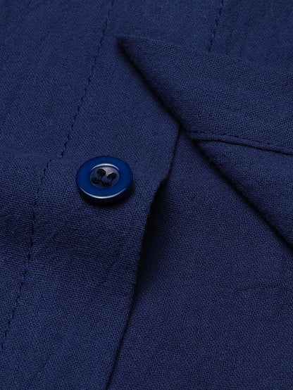 Men's Linen Casual Shirt Solid Color Lapel Breathable Top