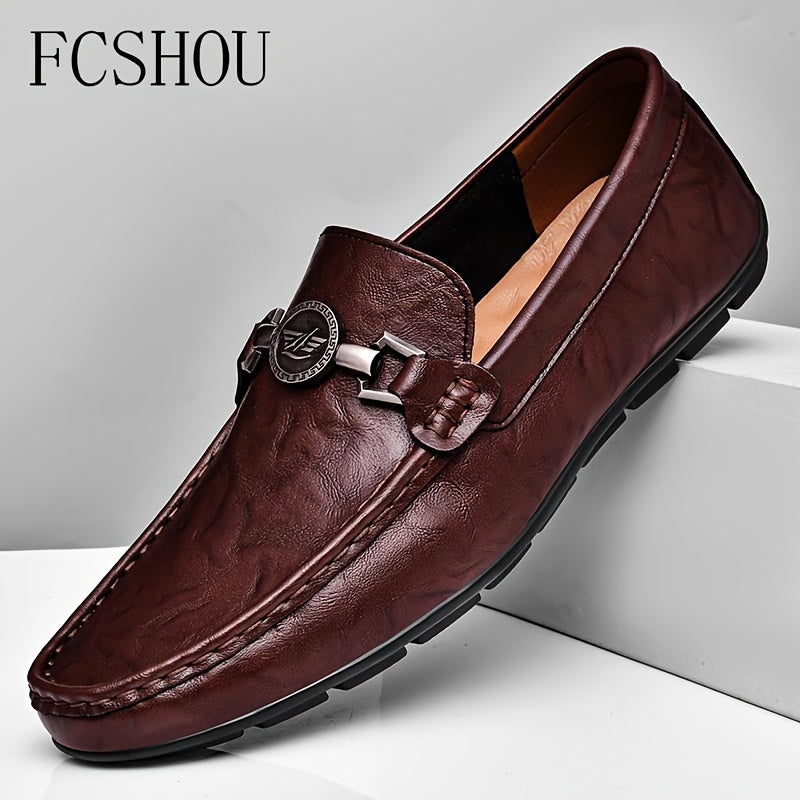 Men's Slip-On Leather Loafers - Stylish Casual & Business Shoes