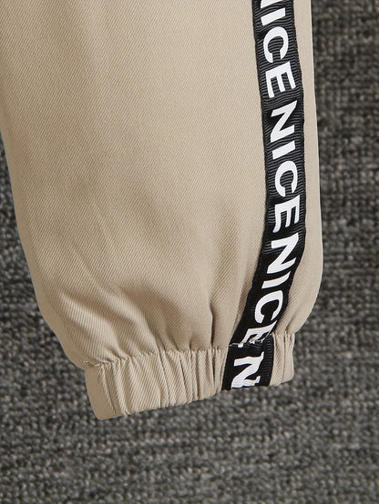 2pcs Set: a Set of Young Boys' Autumn And Winter Fleece Long-Sleeved Trousers Suit, for Outdoor