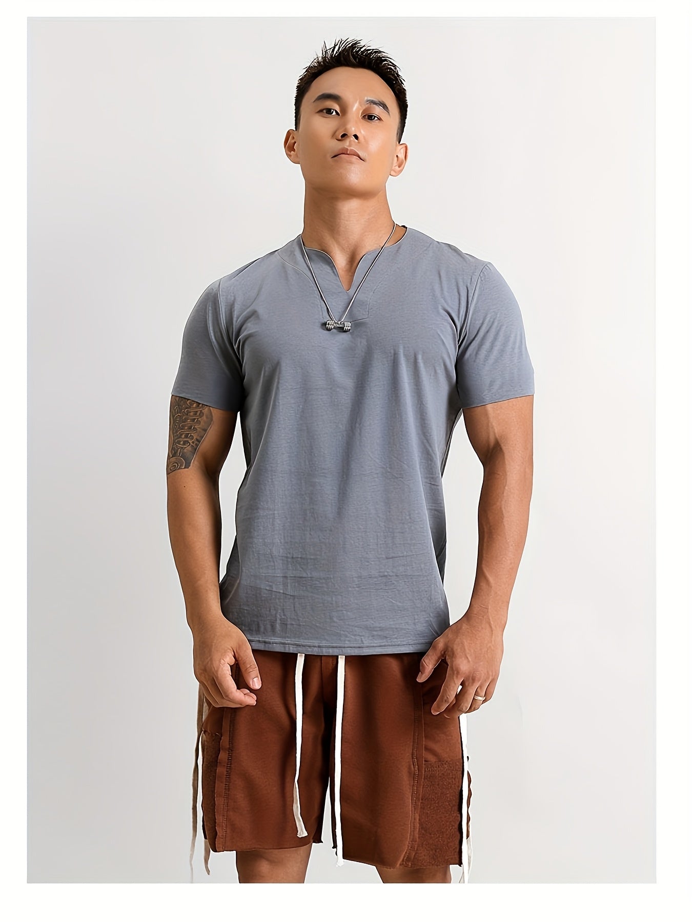 Men's Quick-Dry Gym T-Shirt - Muscle Crew Neck Workout Shirt, Stretch Athletic Tee for Weightlifting, Running, Training - Non-See-Through Muscle Builder Top (Hand Wash/Dry Clean) - Ideal for Gym  Casual Outfits, Gym Shirt, A