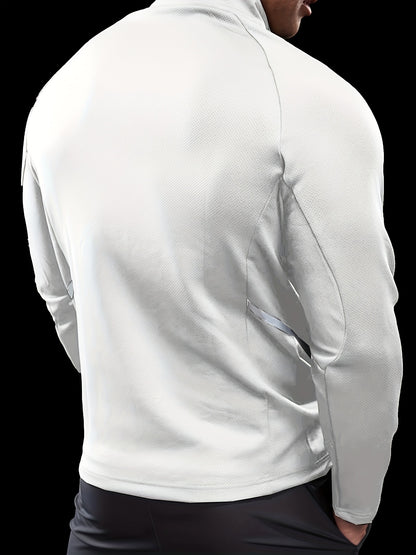 Men's Athletic Jacket - Quick-Dry Gym Coat with Zipper Closure, Lightweight Workout Jacket for Running, Hiking, Training - Olive Green Athletic Outerwear (Machine Washable) - Bodybuilding & Casual Streetwear, Workout Clothes,