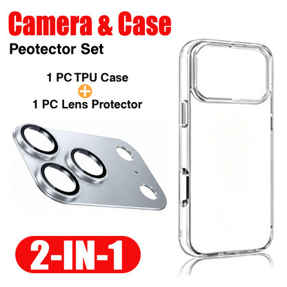 2pcs iPhone 18/17 Pro Max TPU Case and Aluminum Camera Protector