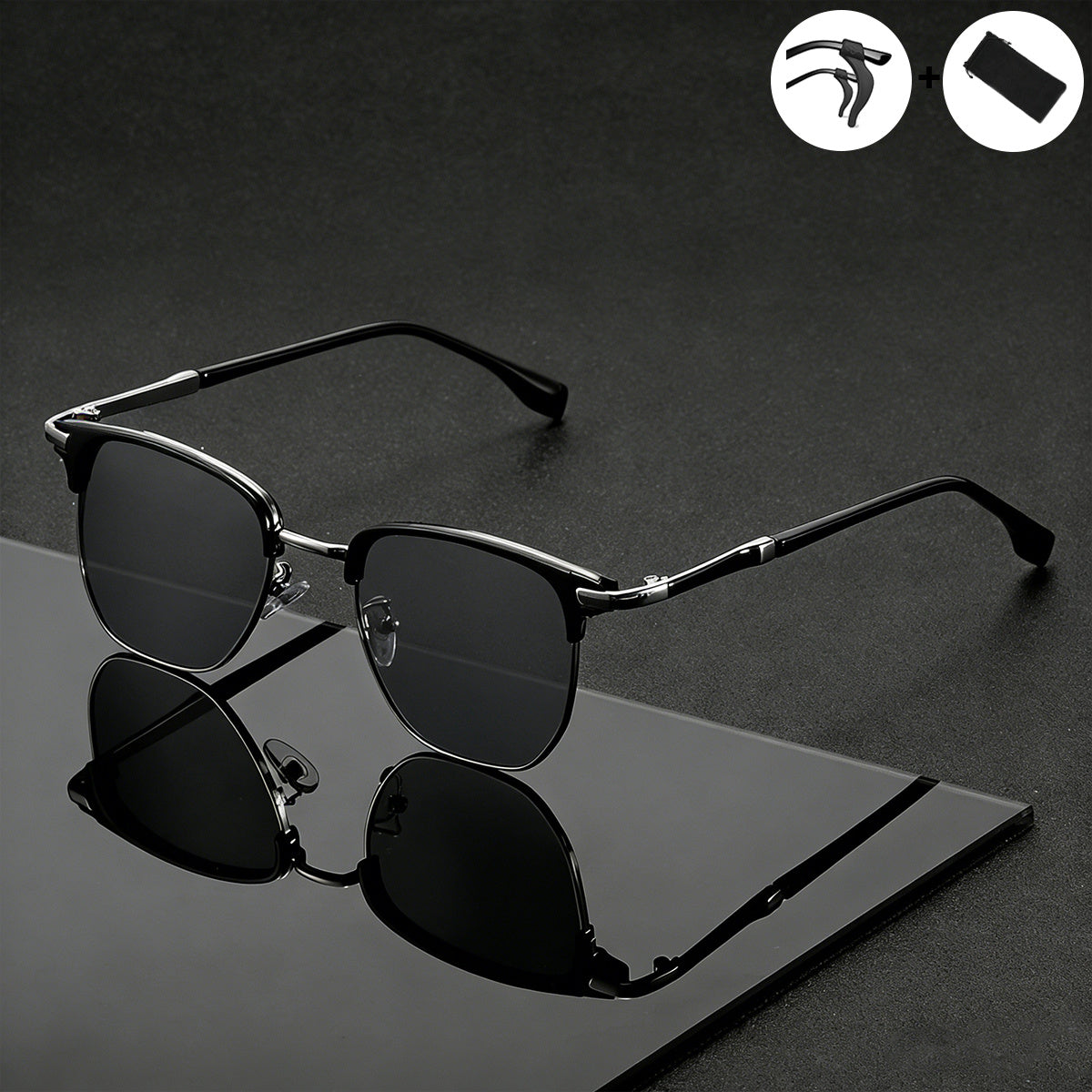Vintage Square-Round Men's Sunglasses with UV400 Protection