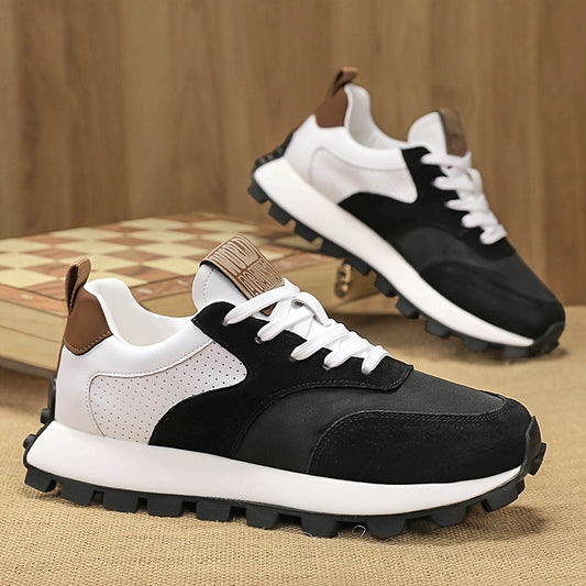 Men's Casual Sports Sneakers   World Top   Multi-Color Low-Top Lace-Up Shoes with Durable Rubber Sole   Comfortable EVA Insole   Stylish PU Upper   Ideal for Hiking  Casual Attire   All-Season Versatility