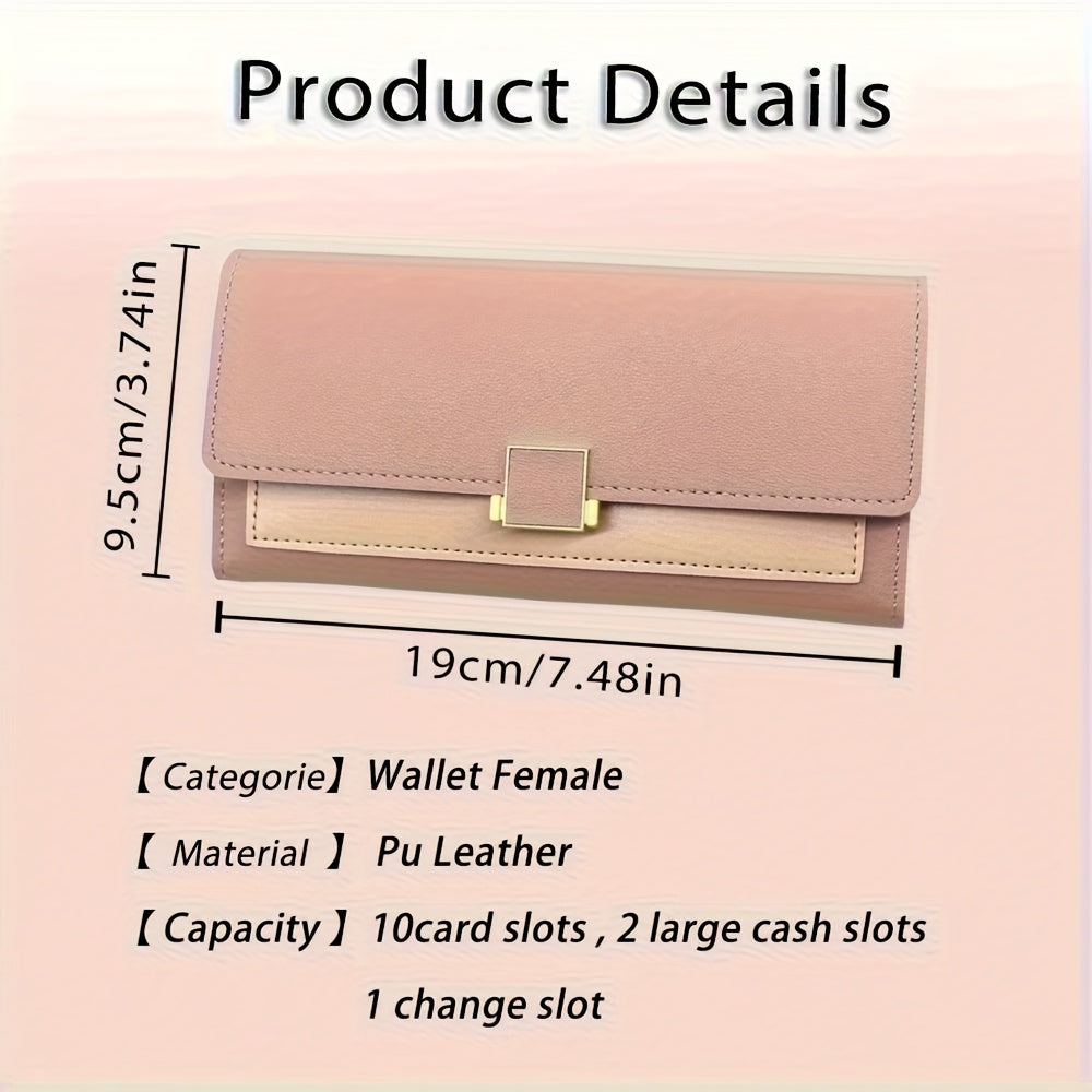 Custom Name Women's Wallet, Personalized Long Foldable Wallet with Contrasting Colors, Large Capacity Multi-Card Slot Wallet, Mother's Day Gift, Birthday Gift, Anniversary Gift, Bridesmaid Favor, Gift for Mom, Valentine's Day