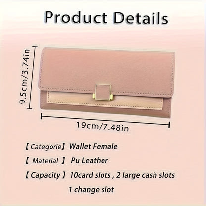 Custom Name Women's Wallet, Personalized Long Foldable Wallet with Contrasting Colors, Large Capacity Multi-Card Slot Wallet, Mother's Day Gift, Birthday Gift, Anniversary Gift, Bridesmaid Favor, Gift for Mom, Valentine's Day