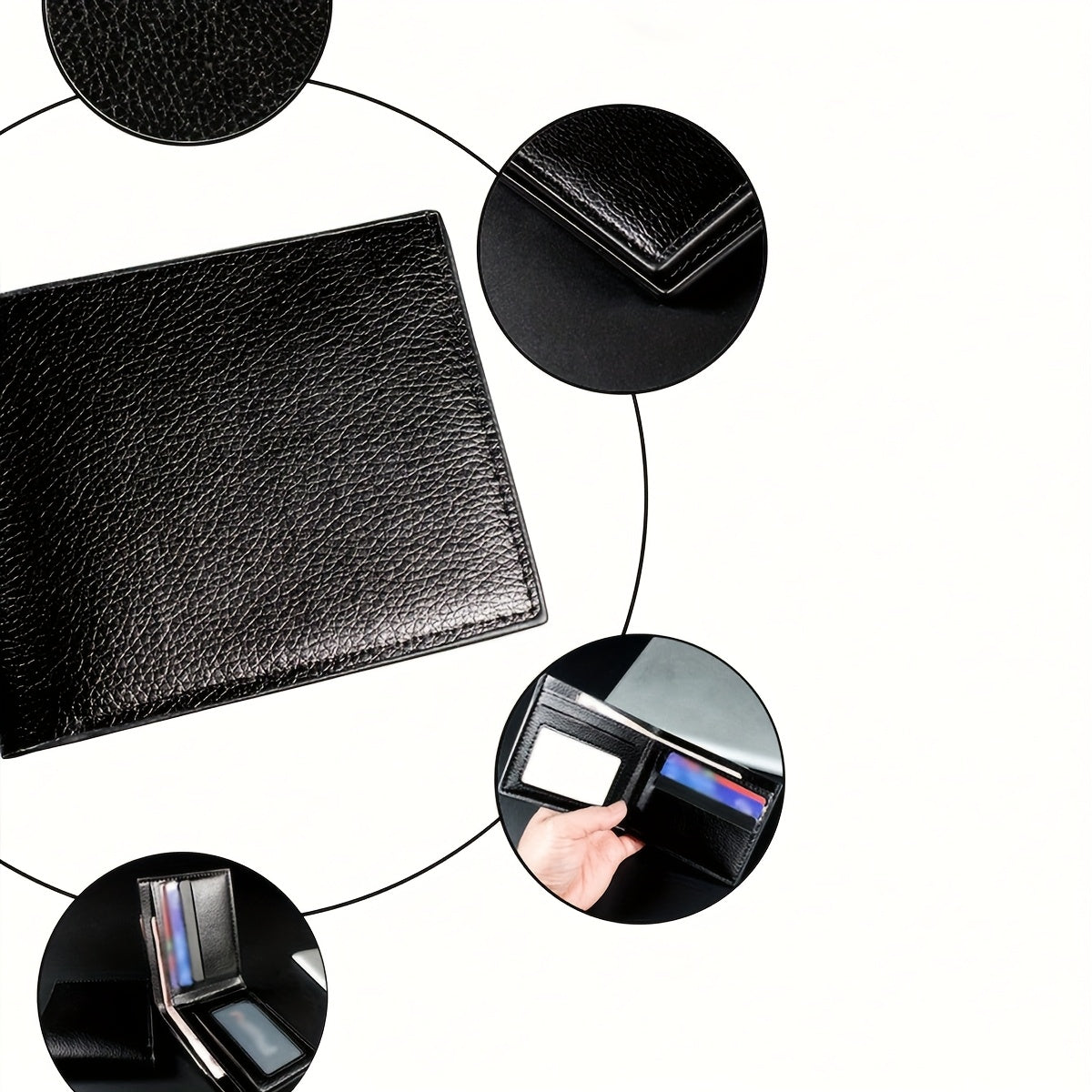 Men's PU Leather Wallet Compatible for all - Slim Cash & Card Holder with Photo Frame, Multi-Slot Organizer - Business & Everyday Use - Gift for Husband, Dad, Boyfriend (Birthday, Father's Day) - Stylish Minimalist Money Wall