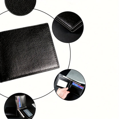 Men's PU Leather Wallet Compatible for all - Slim Cash & Card Holder with Photo Frame, Multi-Slot Organizer - Business & Everyday Use - Gift for Husband, Dad, Boyfriend (Birthday, Father's Day) - Stylish Minimalist Money Wall