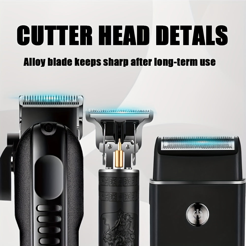 2pcs/3pcs Professional Men'S Hair Clipper - Cordless and USB Rechargeable Beard Trimmer with Limit Comb, Ideal for Haircutting and Beauty, Barber Clippers, Grooming Essentials, Sleek Design, Durable Construction, Personal Car - ayq