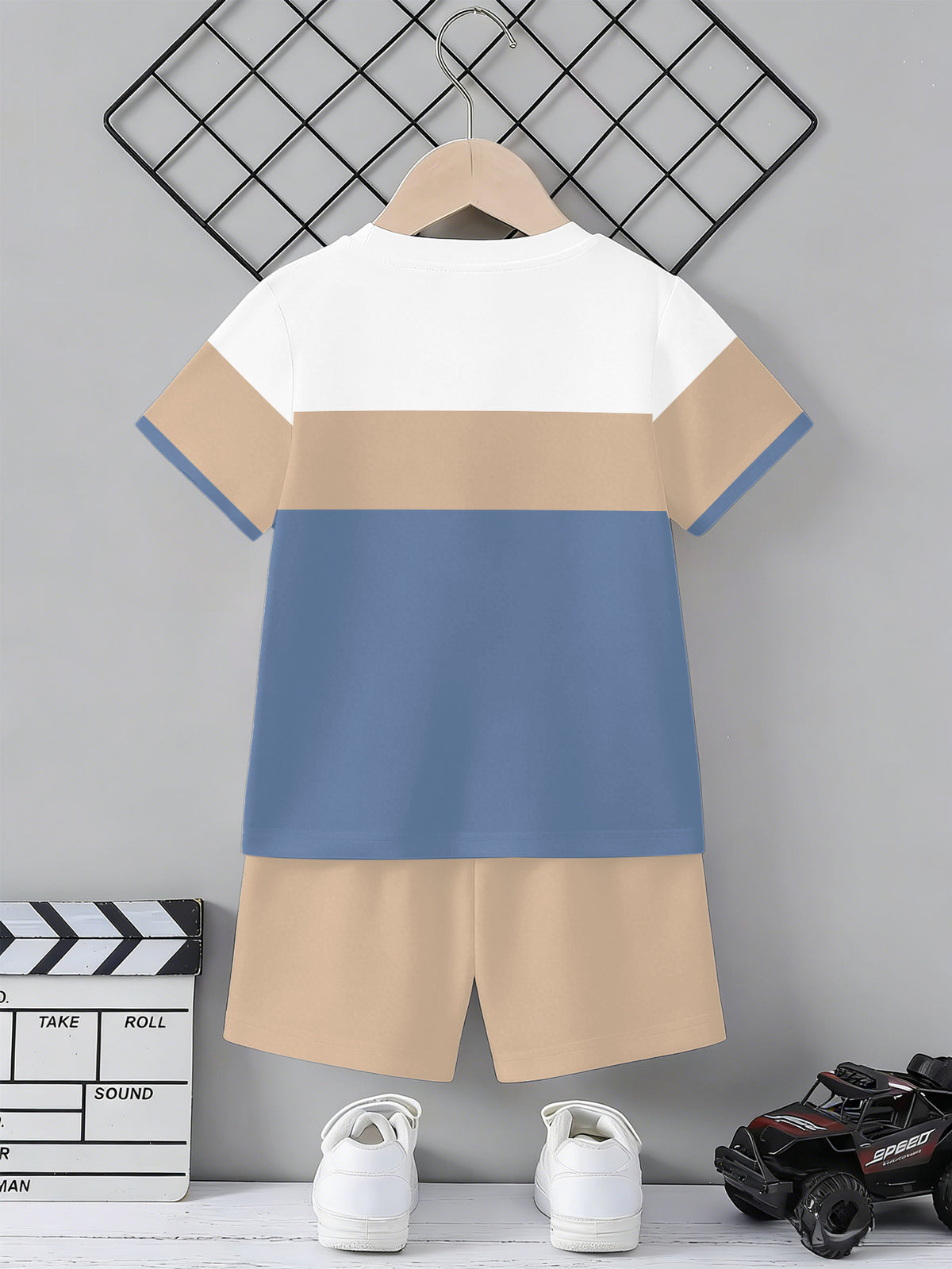 Boys' Summer Casual Short Sleeve Tee and Shorts Set - ayq
