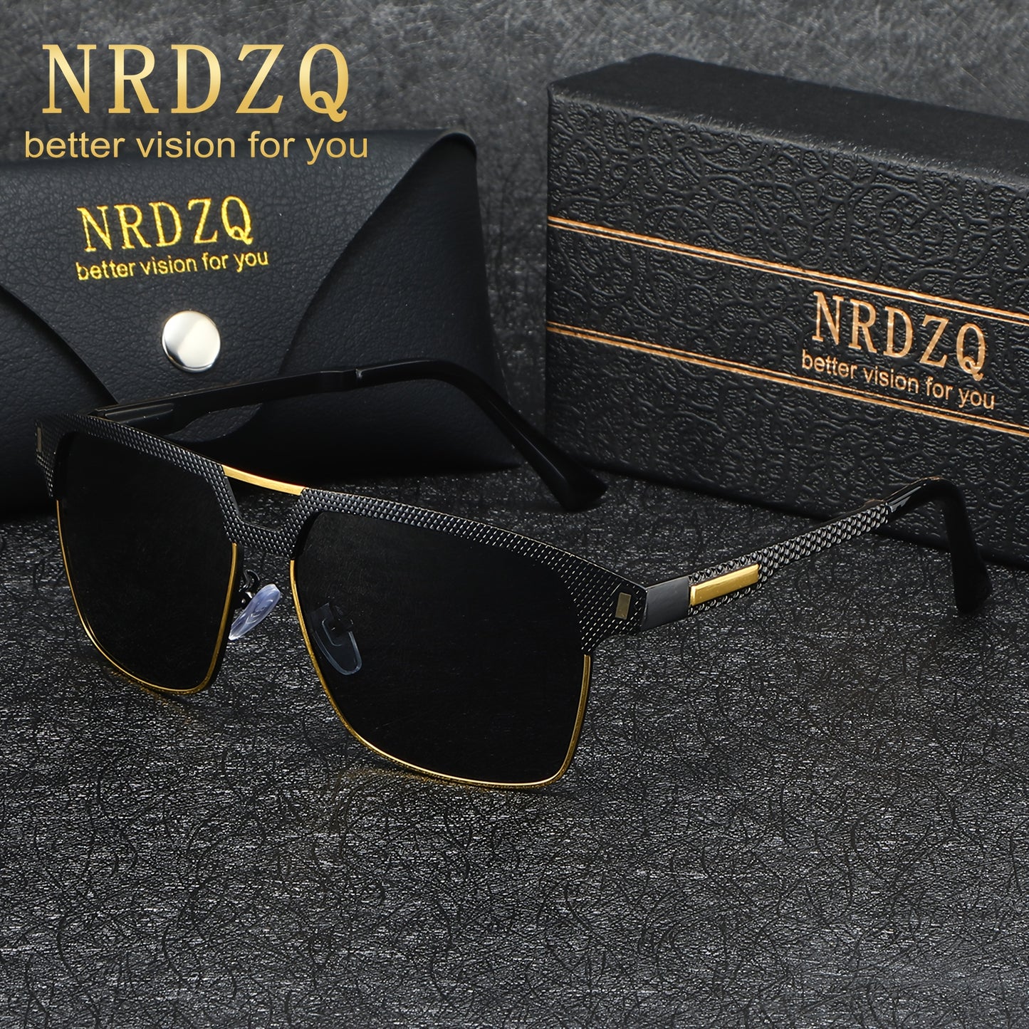 NRDZQ Men's Vintage Polarized Sunglasses with Metal Frames