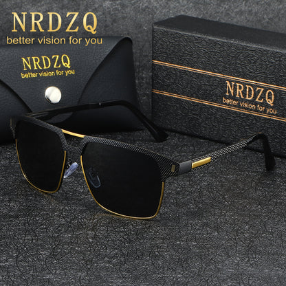 NRDZQ Men's Vintage Polarized Sunglasses with Metal Frames