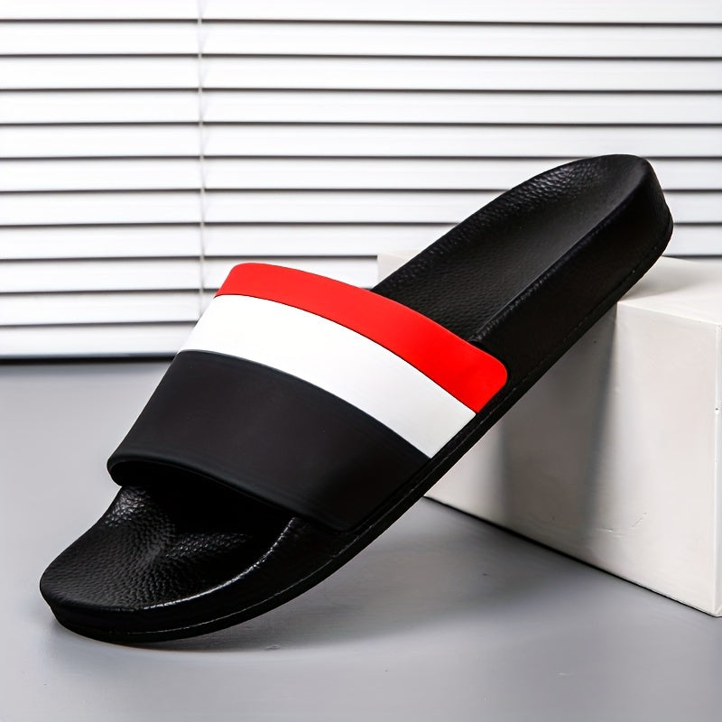 Unisex Striped Quick-Dry Anti-Slip Shower Slippers