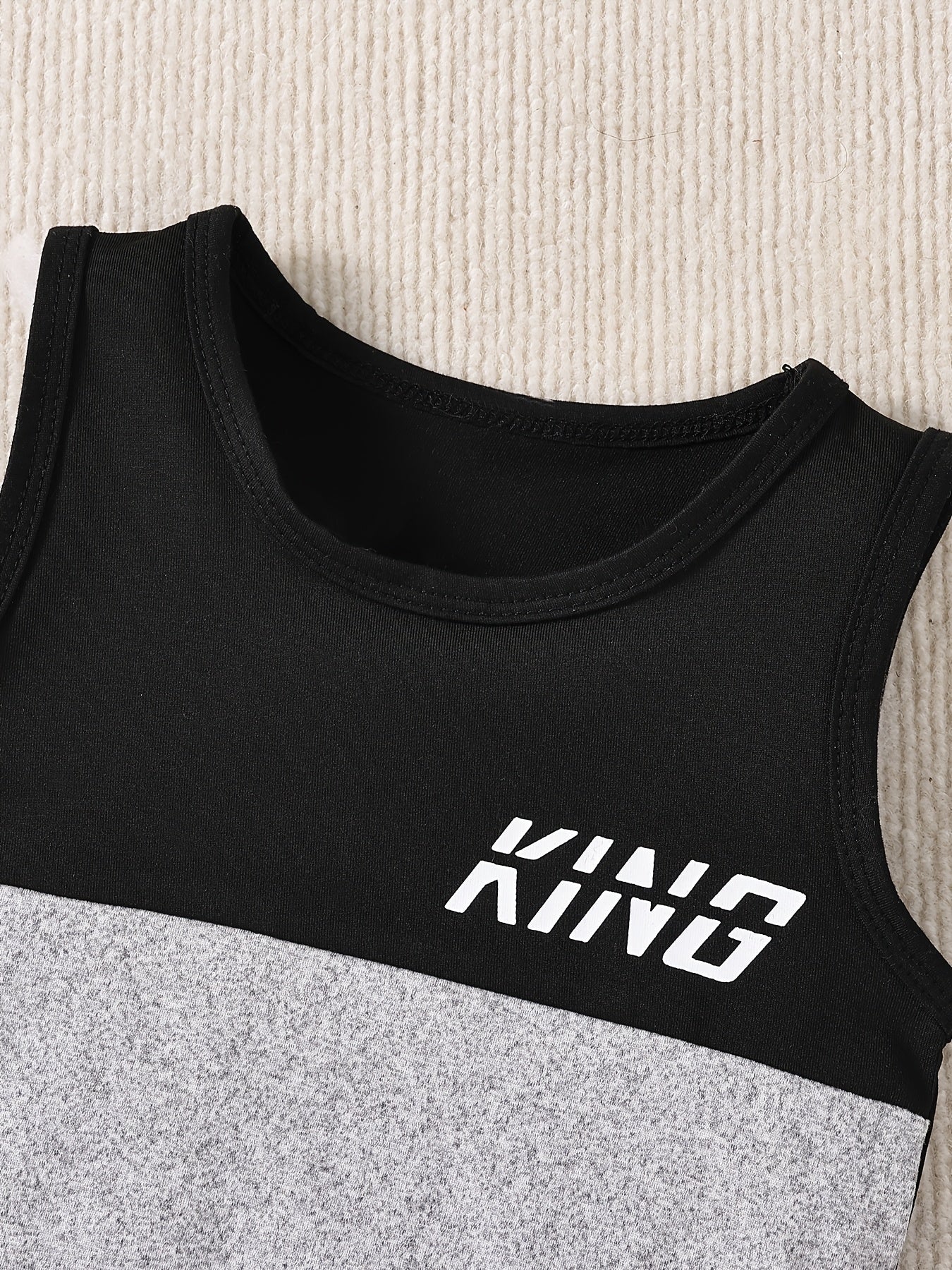 Boys' Casual Tank Top and Shorts Set, Lightweight Polyester