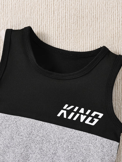 Boys' Casual Tank Top and Shorts Set, Lightweight Polyester