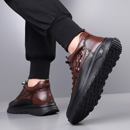 Men's Casual British Style Mid-Calf Winter Fleece Boots