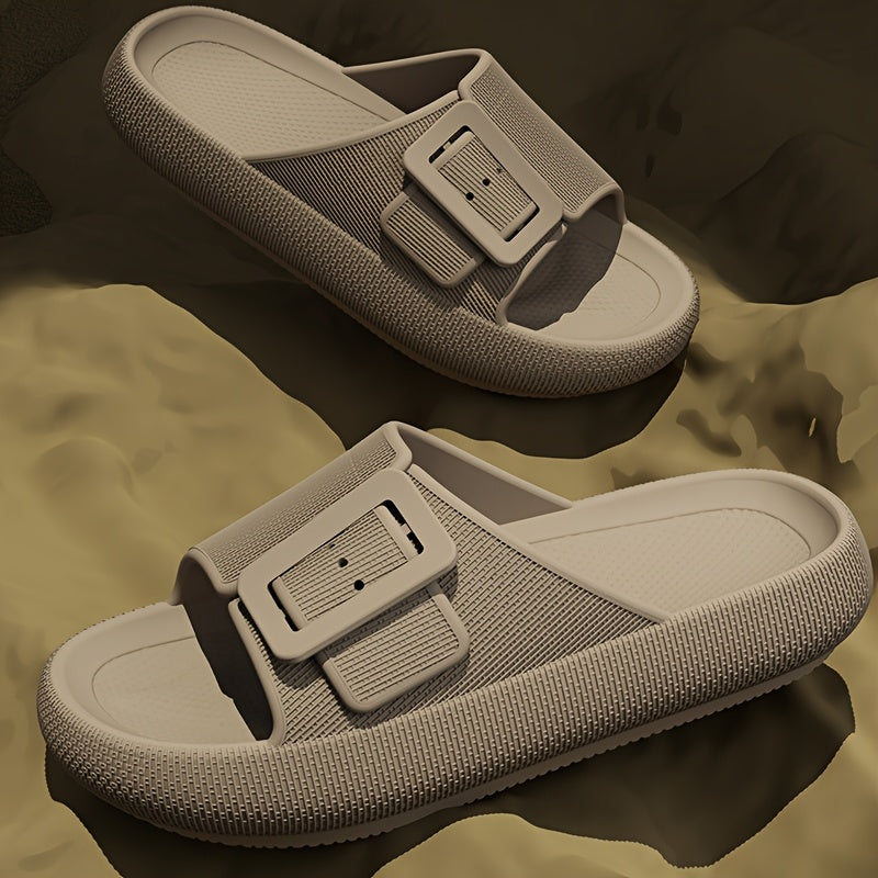 Men's Casual EVA Slippers with Adjustable Buckle and Non-Slip Sole