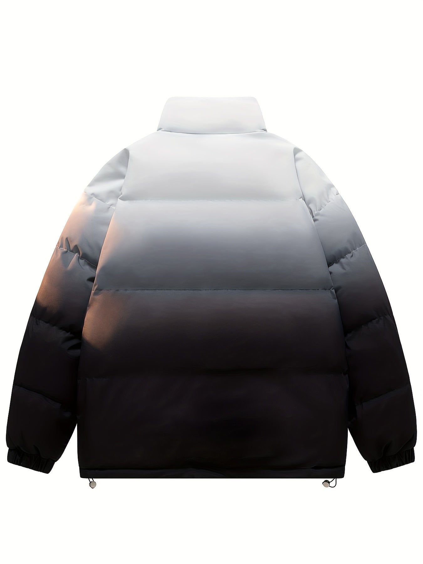 Men'S Color-Block Quilted Jacket - Cozy Fleece-Lined Winter Coat with Stand Collar, Zip-Up Design, and Multiple Pockets for Casual Wear, Winter Jacket, Thick