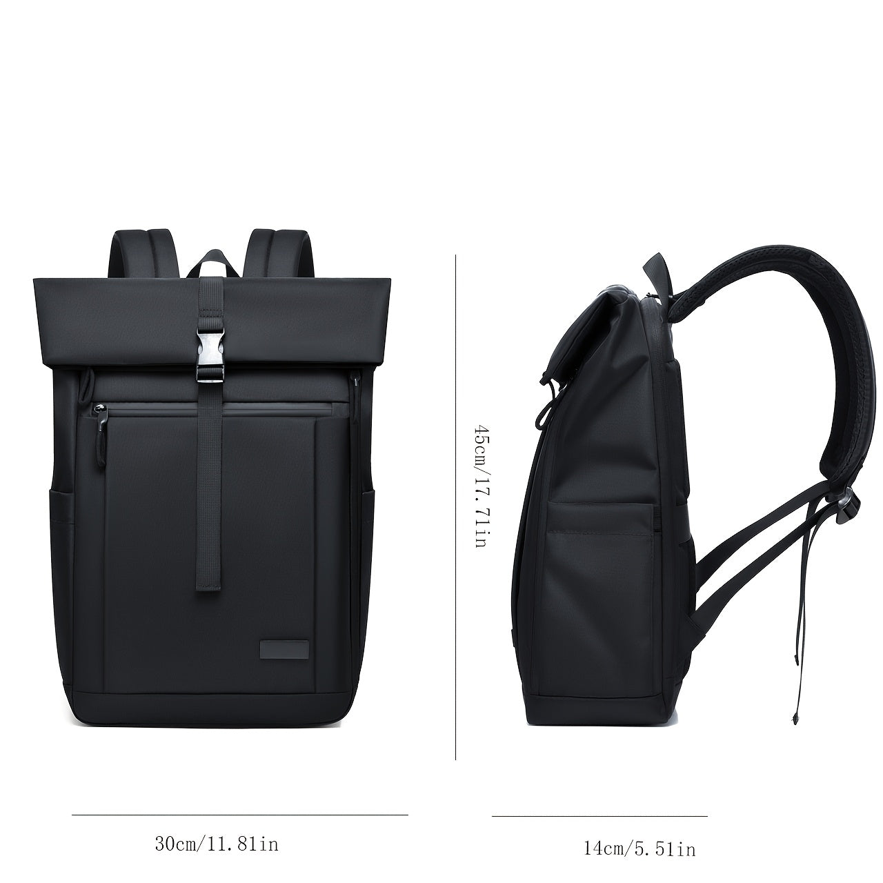 Casual Roll-Top Oxford Backpack for Men, College & Commuting