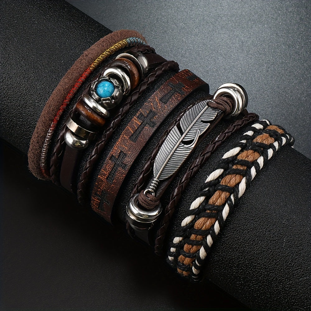 6pcs Men's Bracelet Set - Perfect Gift for Parties and Casual Attire