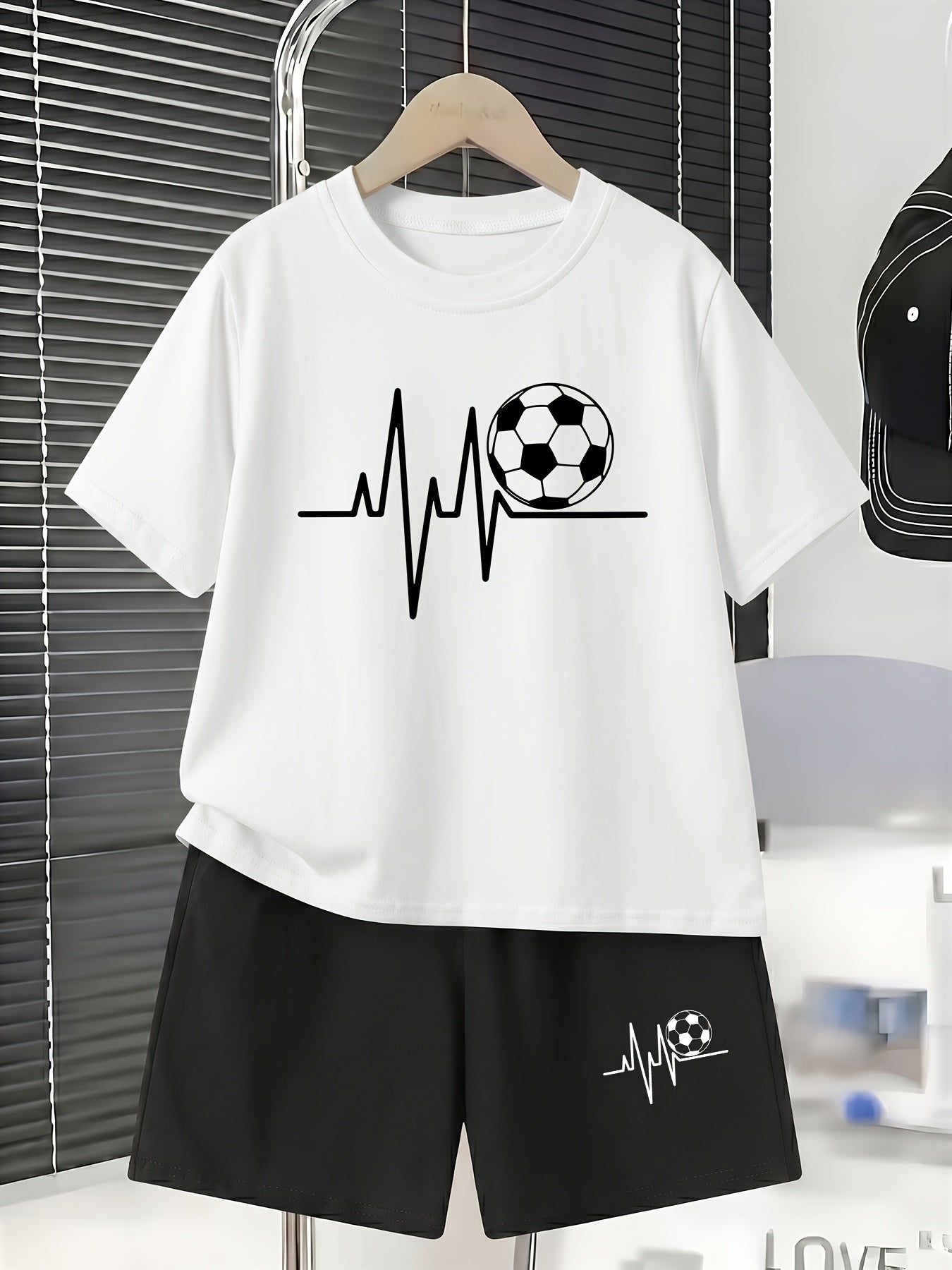 Boys' Casual Cotton T-Shirt and Shorts Set for Spring Summer
