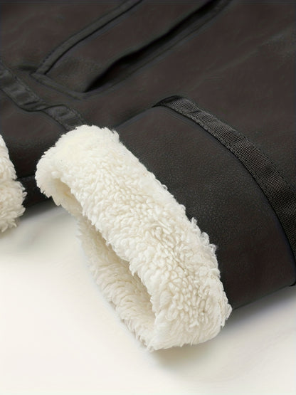 Men'S Heavy-Duty Full-Zip Jacket - Thick Winter Coat with Full-Zip Closure, Lapel Collar, Non-Stretch Fabric - Cold Weather Outerwear for Formal & Casual Events, Winter Jacket, Formal Event Attire, Sleek Design, Durable Const