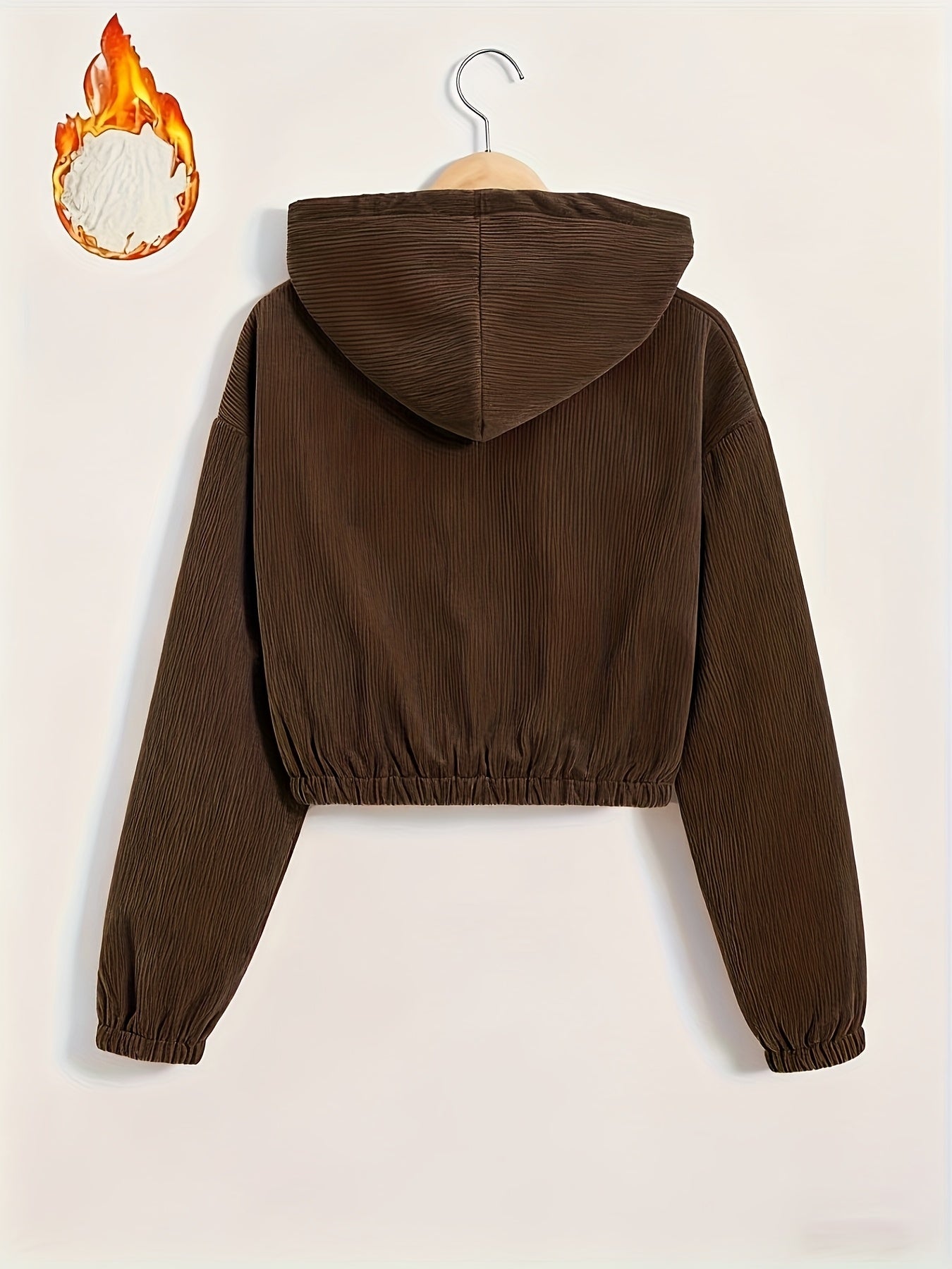 Women'S Black Hooded Jacket with Fleece Lining - Full-Zip Winter Coat, Full-Zip Front Closure, Zippered Pockets, Machine Washable Outer Shell