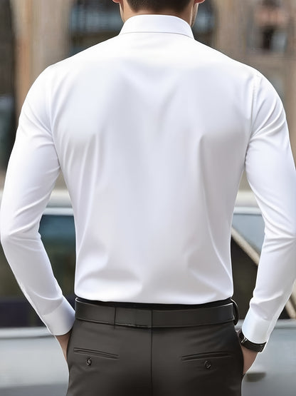 Men's Slim Fit 2-Piece Suit Set Long Sleeve Shirt & Tapered Pants