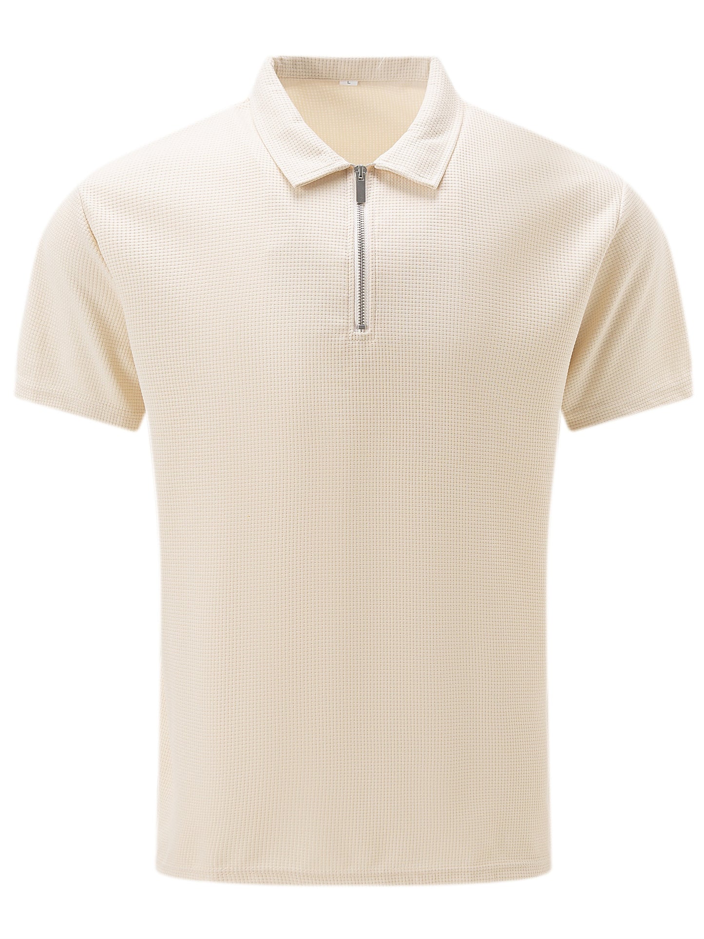 Men's Solid Short Sleeve Zipper Shirt, Casual Male Shirt For Summer Outdoor, Gift For Men - ayq