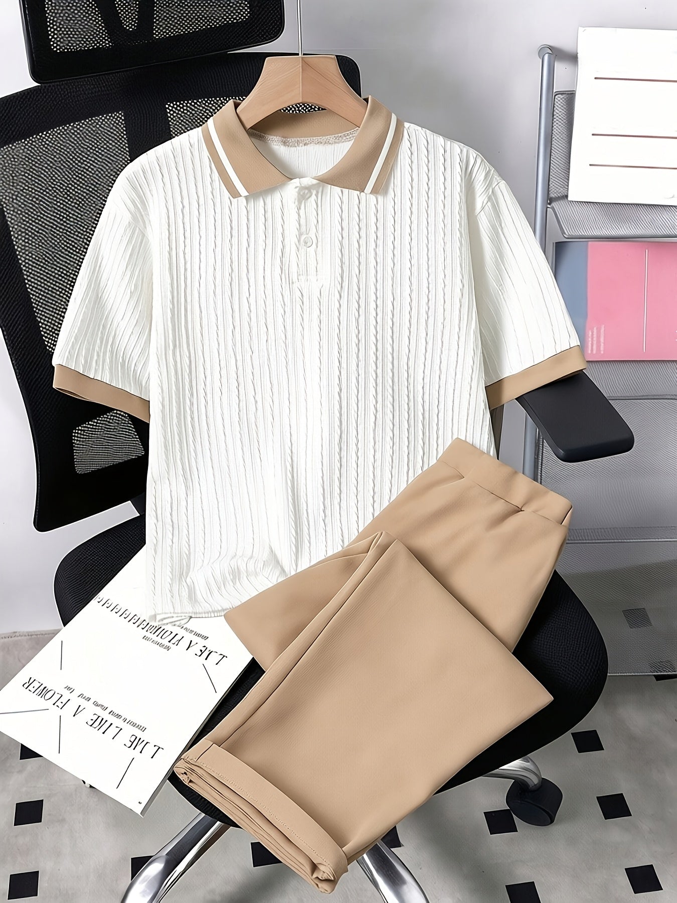 Boys' Casual Summer Polo Shirt & Khaki Trousers Set