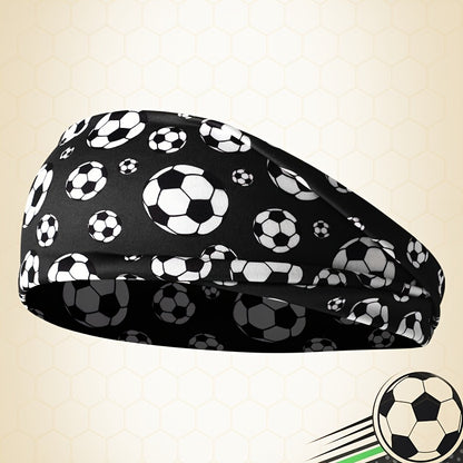 Unisex Elastic Soccer Print Headband for Training & Casual Wear