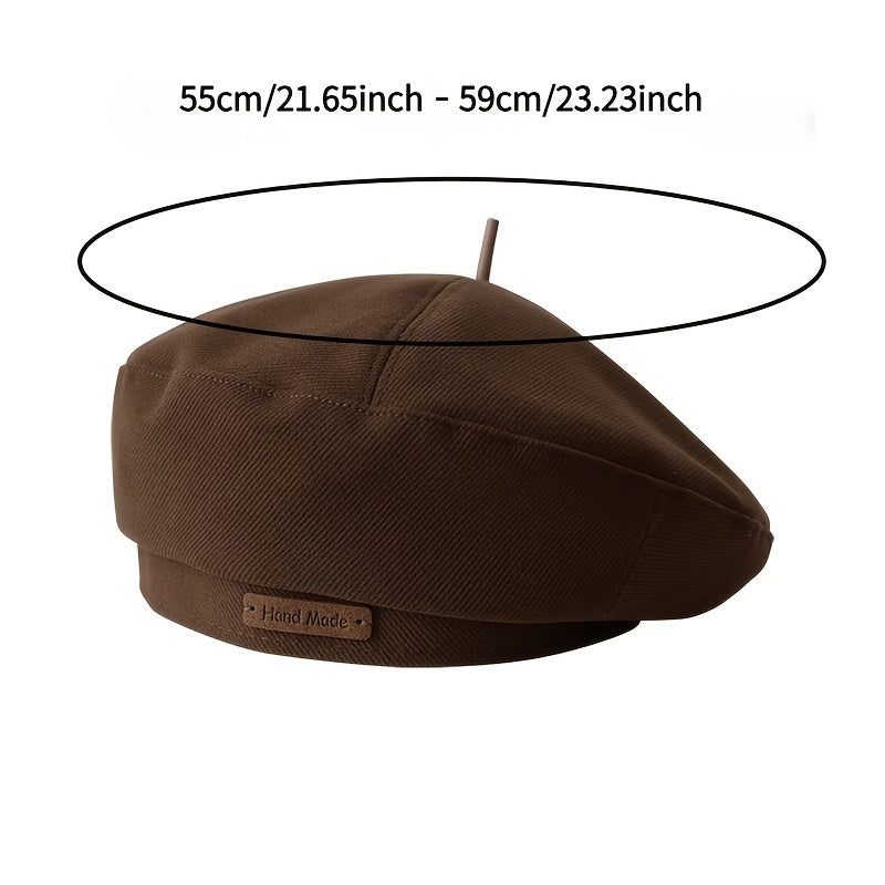 Unisex Lightweight Embroidered Beret Hat for Fall Winter