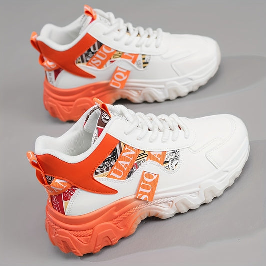 1 Pair Women'S Fashion Sneakers - Lightweight All-Season Running Shoes with Polyurethane Upper, Fabric Inner  Insole, Rubber Sole