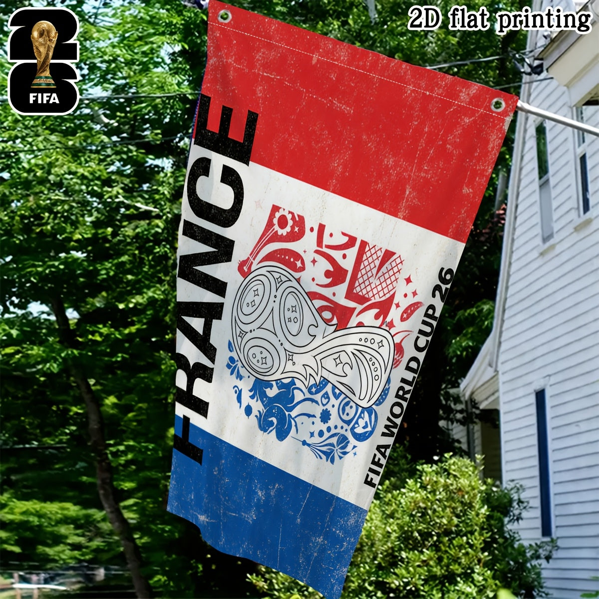 2026 FIFA World Cup Polyester Square Flag with Mascot Design