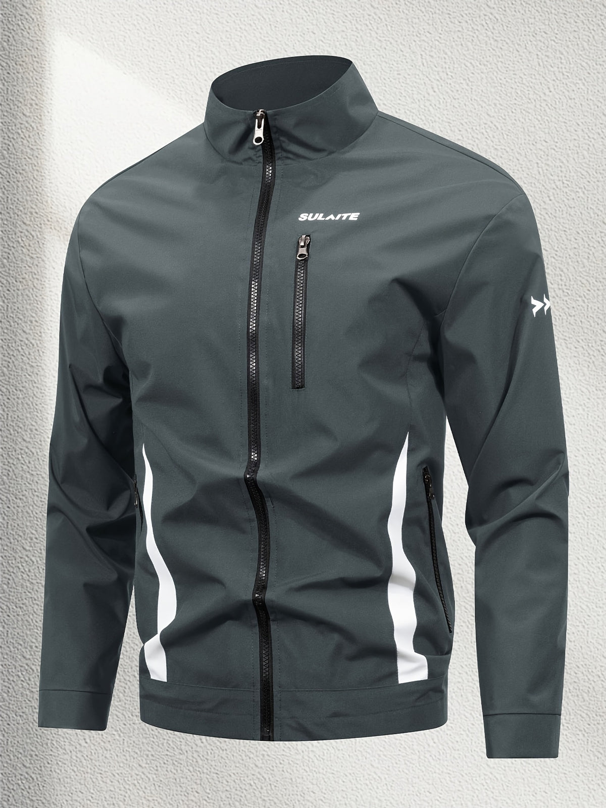 Unisex Casual Sport Bomber Jacket with Stand Collar for Spring-Fall