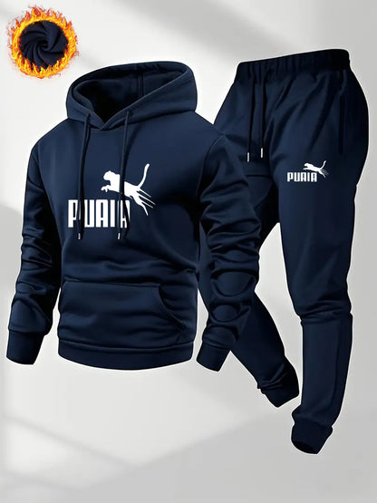 Men's Fall/Winter Casual Hoodie and Sweatpants Set