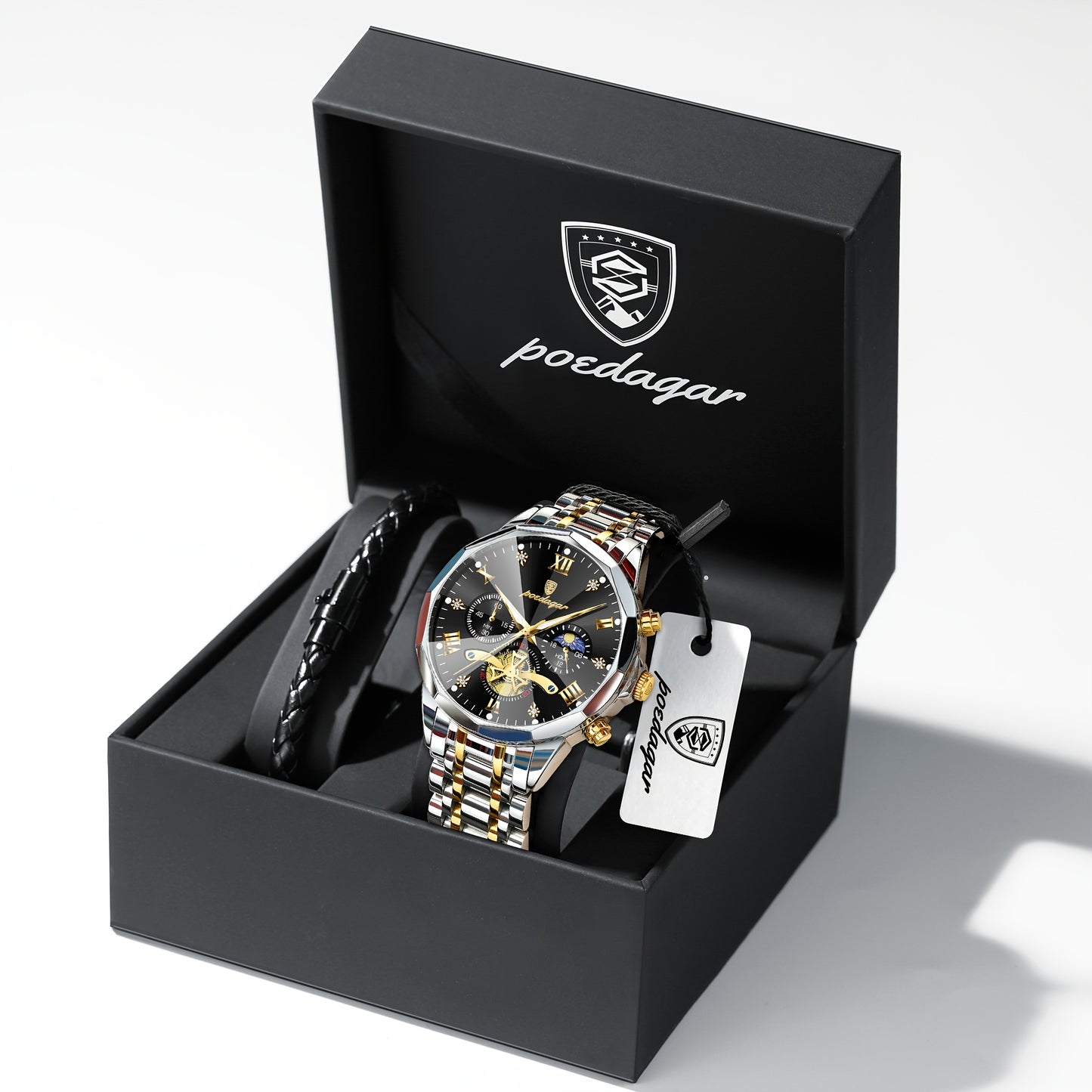 Men's Stainless Steel Business Watch with Luminous Chronograph