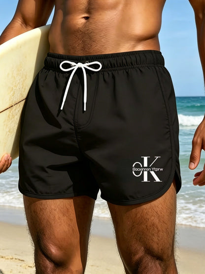 Men's Quick-Dry Woven Beach Shorts with Stylish Print