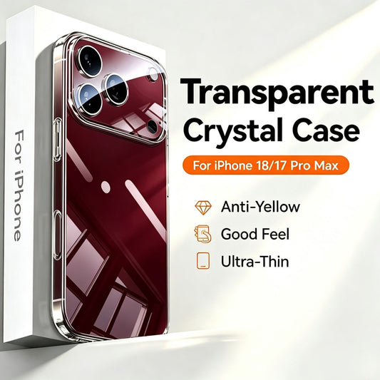 Crystal Clear Anti-Yellowing Phone Case for iPhone 18/17 Pro Max - ayq