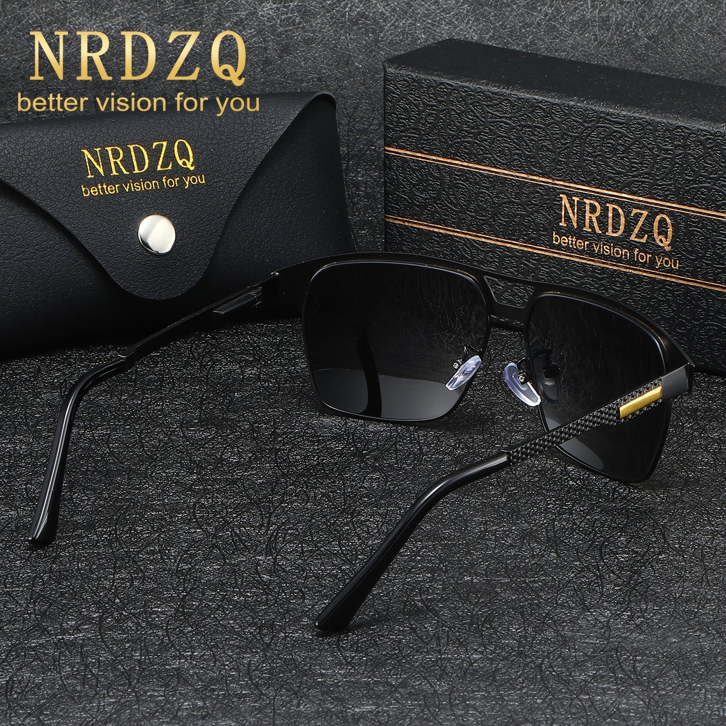 NRDZQ Men's Vintage Polarized Sunglasses with Metal Frames