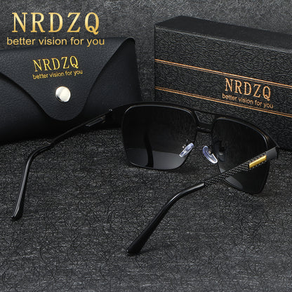 NRDZQ Men's Vintage Polarized Sunglasses with Metal Frames
