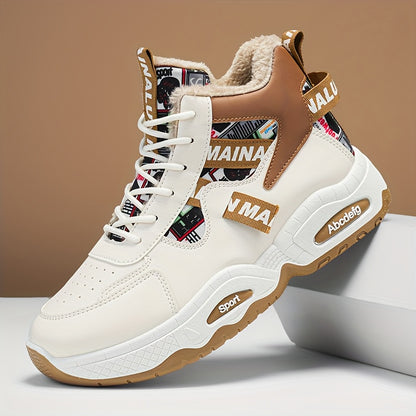 Men's Winter Snow Boots with Thick & Height Increase - Heavy-Duty PU Upper, -Absorbing PVC Sole, Lace-Up Ankle for Ice Traction - Outdoor Ice Skating,, Daily Use (Warm Mid-Calf/Ankle-High)