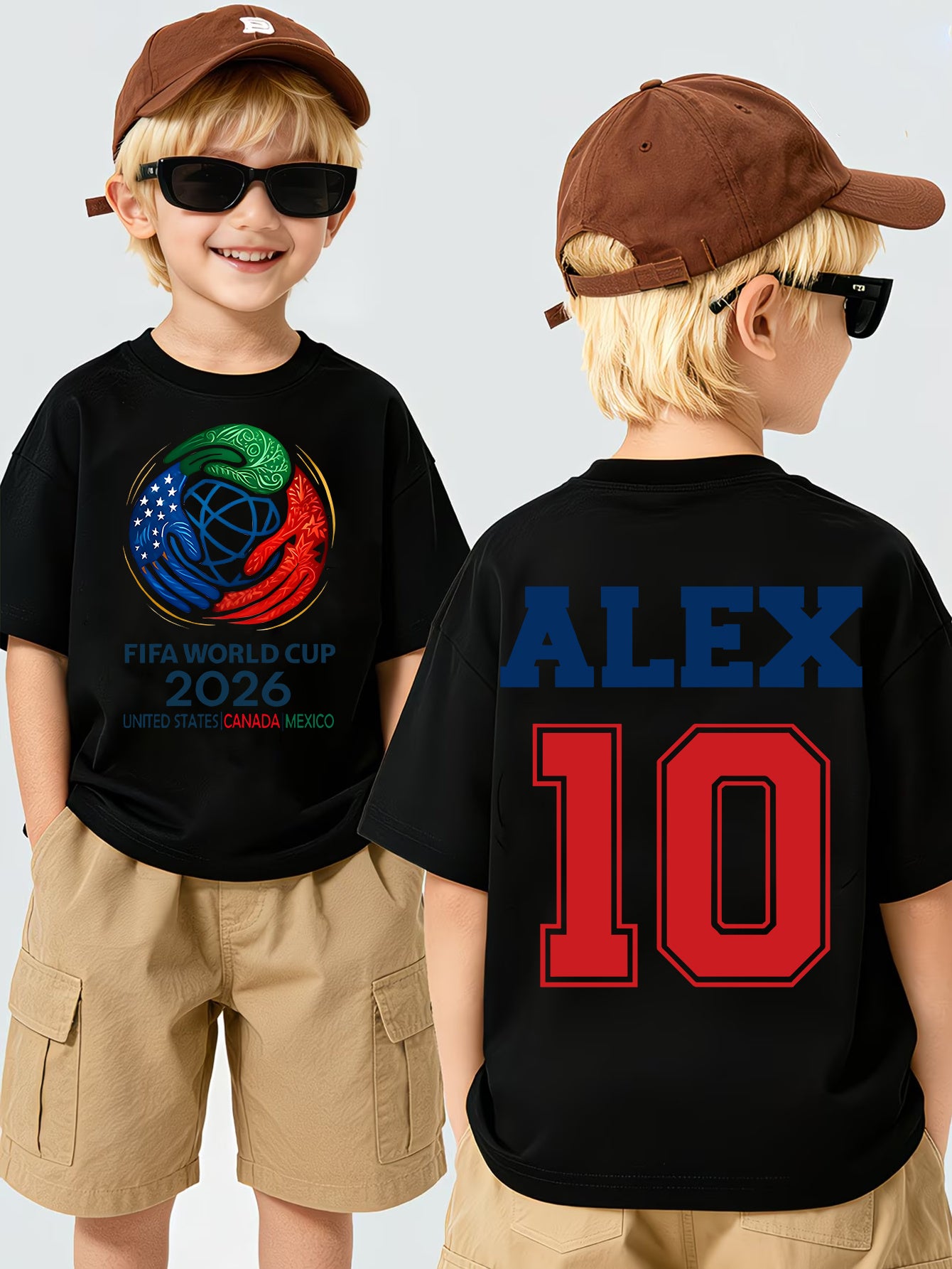 Kids Double-Sided Cotton T-Shirt for 2026 World Cup Season