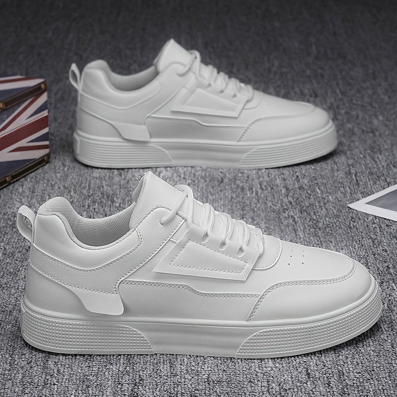 Men'S Stylish Low-Top Sneakers - Comfortable, Versatile Lace-Up with Durable PVC Sole, Ideal for Outdoor Activities, Casual Wear, and Skateboarding, Casual Footwear   Minimalist Design   Comfortable Footwear