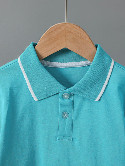 Children's Summer Cotton Polo Shirt with Animal Print